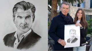 Pierce Brosnan - realistic drawing