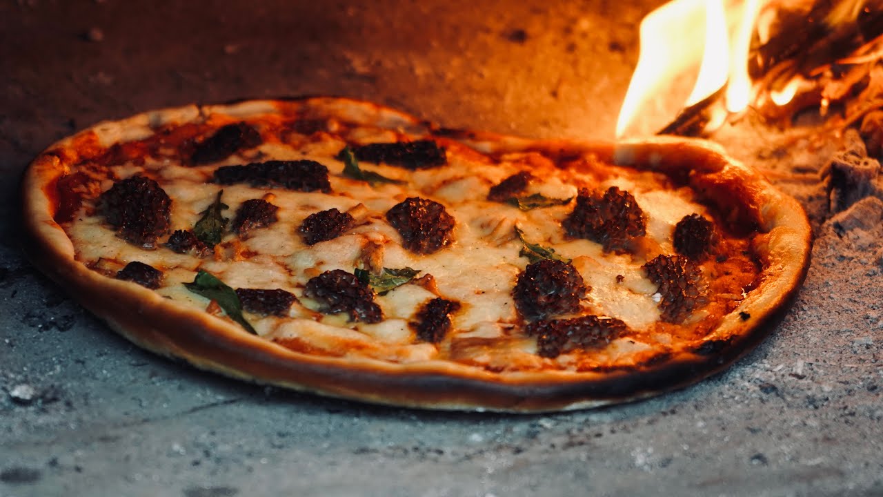 Hunting Morel Mushrooms and Baking Delicious Morel Mushroom Pizza in Mud Oven In Mountain village