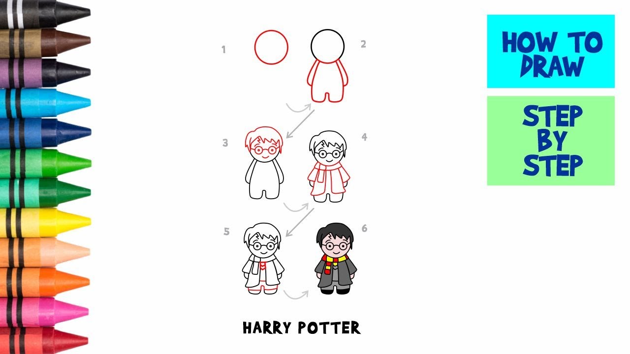 How to draw the Harry Potter easy // step by step #39 - YouTube