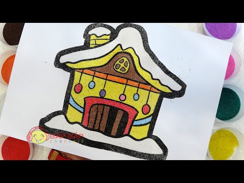 Sand Painting Gingerbread House | Vẽ Và Tô Màu Tranh Cát Ngôi Nhà Bánh Gừng