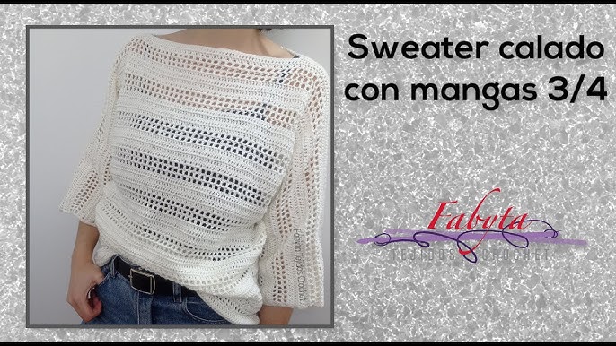 Sweater Tejido Calado De Algodon Oversize Verano Mujer Playa