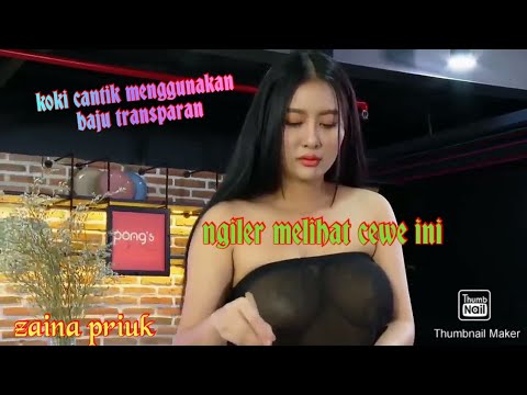 si cantik ini hanya menggunakan  baju transparan tembus pandang.(@zainapriuk7284).