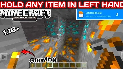 How To Hold Any Item In Left Hand Minecraft pe Left Hand Addon 1.19 😱