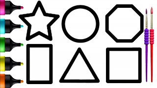 🖌️ Join the Creative Adventure! Drawing, Painting, and Coloring Basic Geometric Figures with Kids