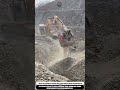 Excavator Drum Cutting Turning Rock Into Uniform Aggregate