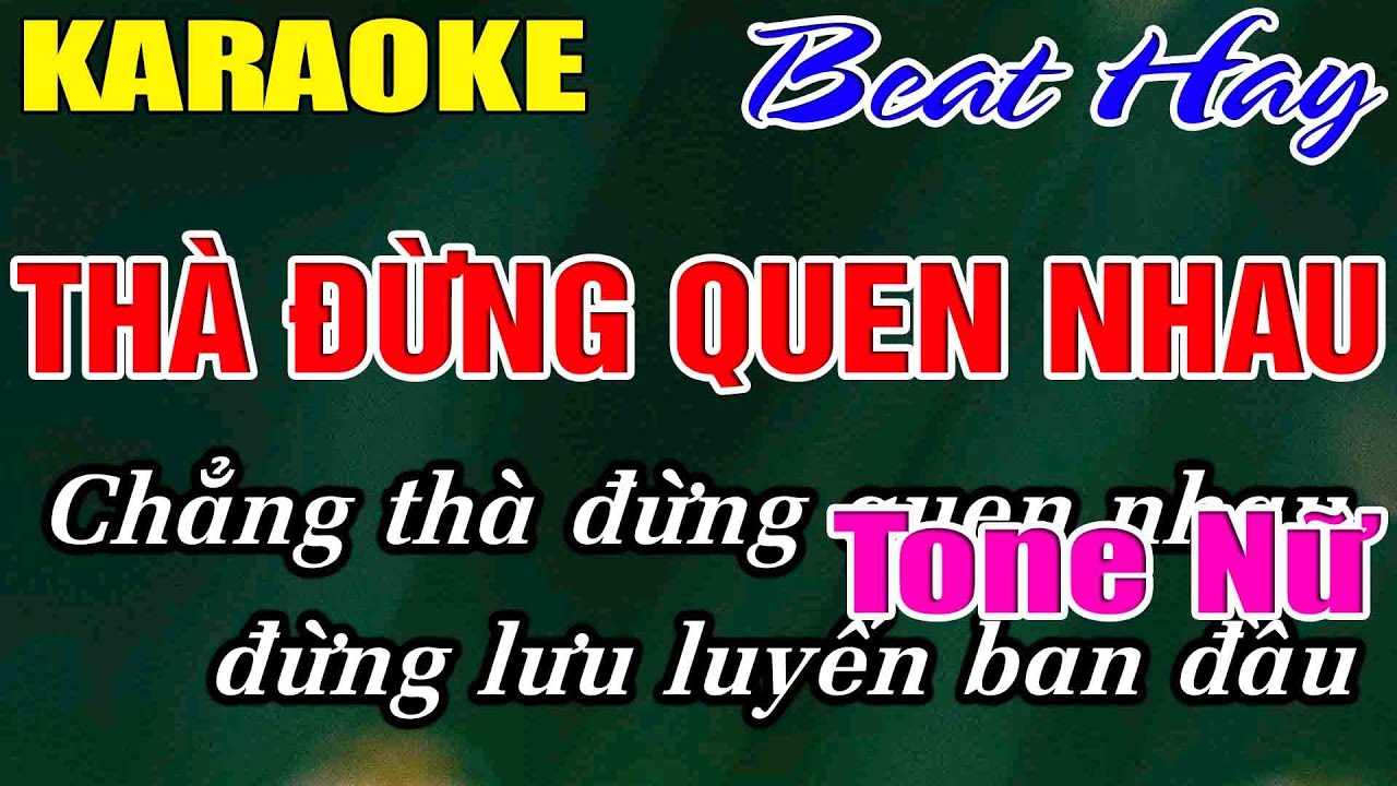 Thà Đừng Quen Nhau Karaoke Tone Nữ Karaoke Hải Nhạc Sống 2026 - Beat Mới