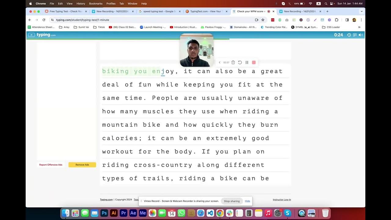 One minute typing test by rafi speed was 49 wpm with 97 accuracy 