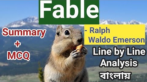 Fable Poem By Ralph Waldo Emerson poem analysis, summary, explanation in Bengali | Class 10