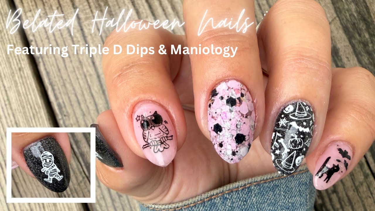 Belated (🤦🏻‍♀️) Halloween Dip Nails | Featuring Triple D Dips & Stamping Featuring Maniology
