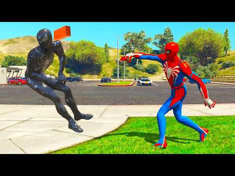GTA 5 Ragdoll - Spider-Man with Brick Knockbacks Superheroes Funny Fails Moments Compilation