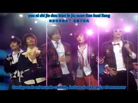 TOP COMBINE - Cotton candy - Sub español + pinyin + romanización Live HD