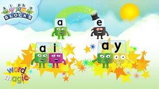 تعلم القراءة AY وAI وA_E | الصوتيات وسحر الكلمات | @officialalphablocks