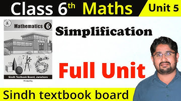 🔴 Simplification unit 5 class 6 math Sindh textbook board STBB