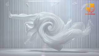 ID #1658 - Elegant White Swirling Fabric Logo Animation Intro Reveal - Design Bank Logo Animation
