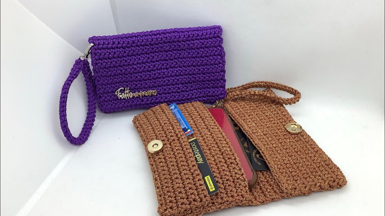 TUTORIAL PORTAFOGLI AD UNCINETTO FACILISSIMO 🧶🧶🧶🧶PUNTO BASSO🧶🧶🧶🧶