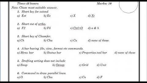 Auto Cad Exam Preparation Questions (Test)