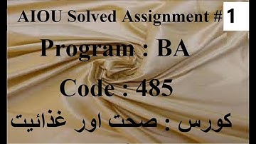 AIOU Code 485 Solved Assignment No 1 Spring 2025 | Baloch Academy