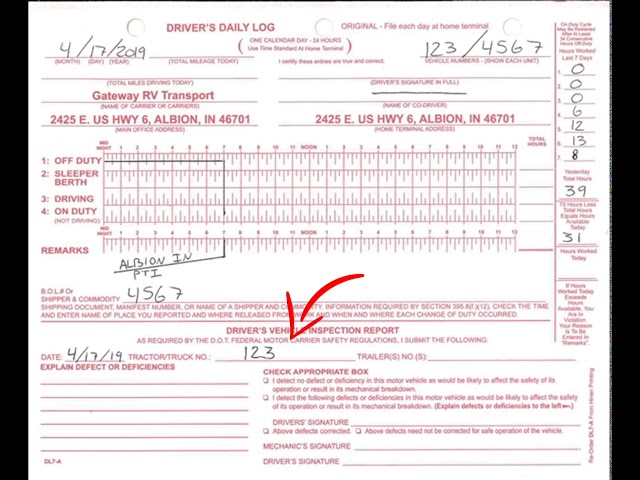 Driver's Daily Log Example Video Final Cut 