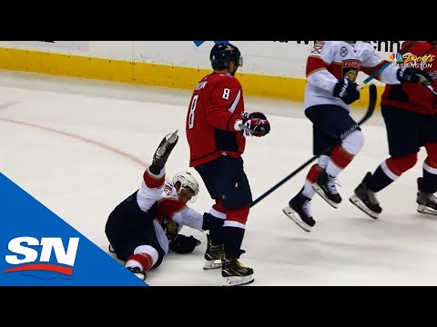 Alex Ovechkin Delivers Solid Open-Ice Hit On Aleksander Barkov