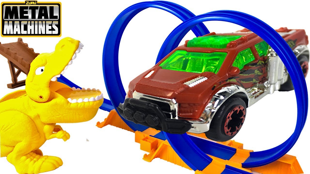 Zuru Metal Machines T-Rex Attack Dinosaur Car Toy Children Kids Play Game Set 