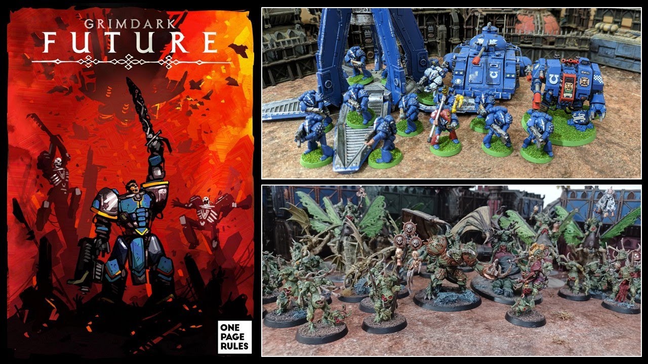One Page Rules: Grim Dark Future Battle Report - Ultramarines Vs Nurgle Demons