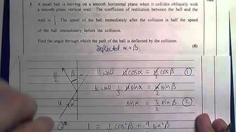 Edexcel M4 June 2014 Q3 worked solutions elastic collisions