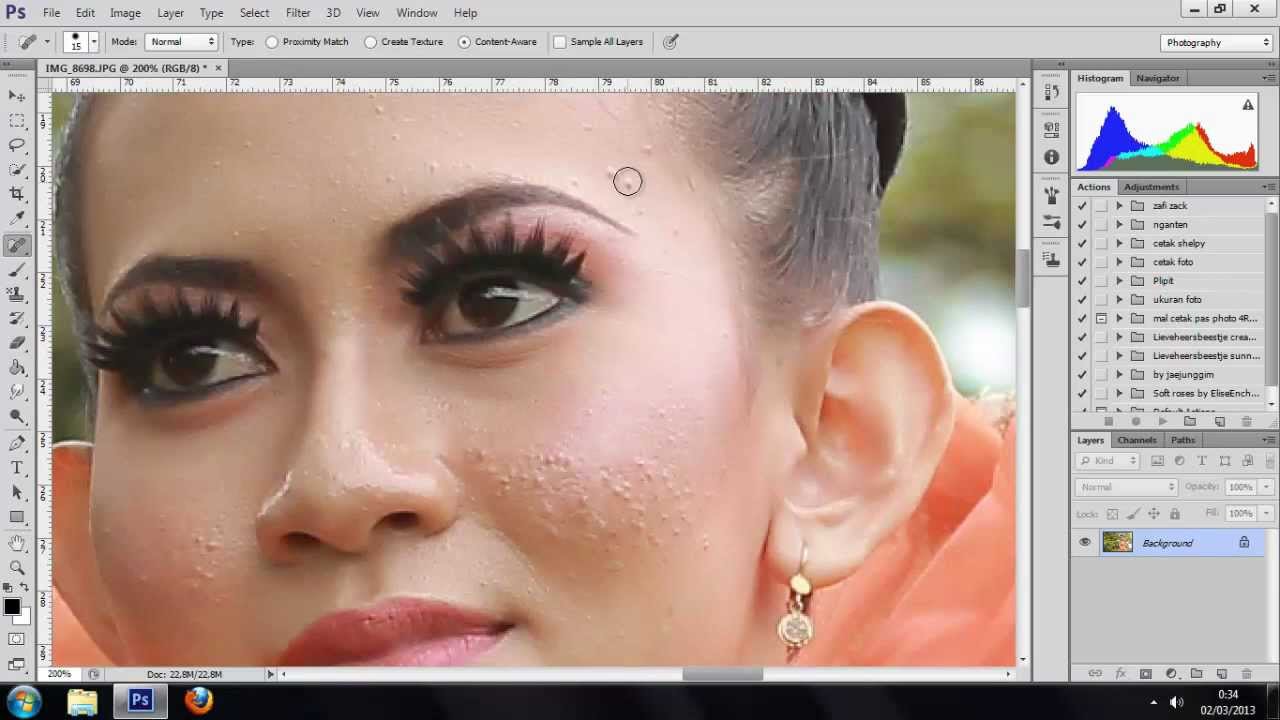 Action Photoshop Menghaluskan Wajah Jerawat Memutihkan Wajah Dan