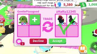 I did a big trade. OMG. In Roblox Adopt me￼