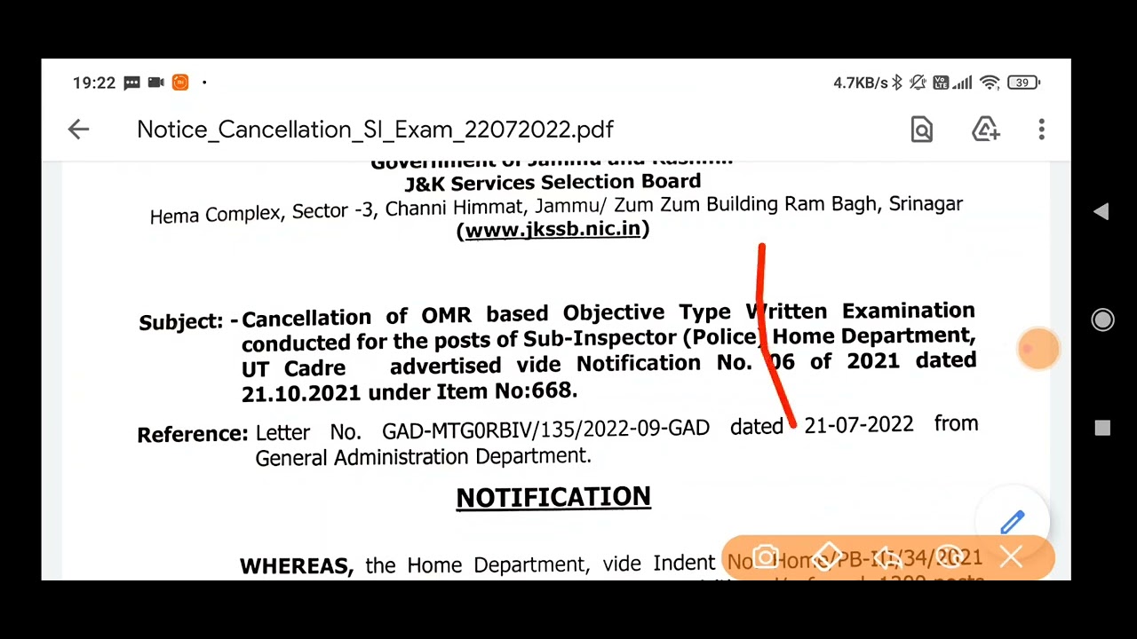 JKP SI Exam Cancelled || JKSSB Fresh Update - Official Notification // JKPSI Exam News Today