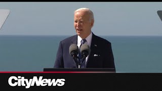 Biden speaks on the power of democracy in Normandy