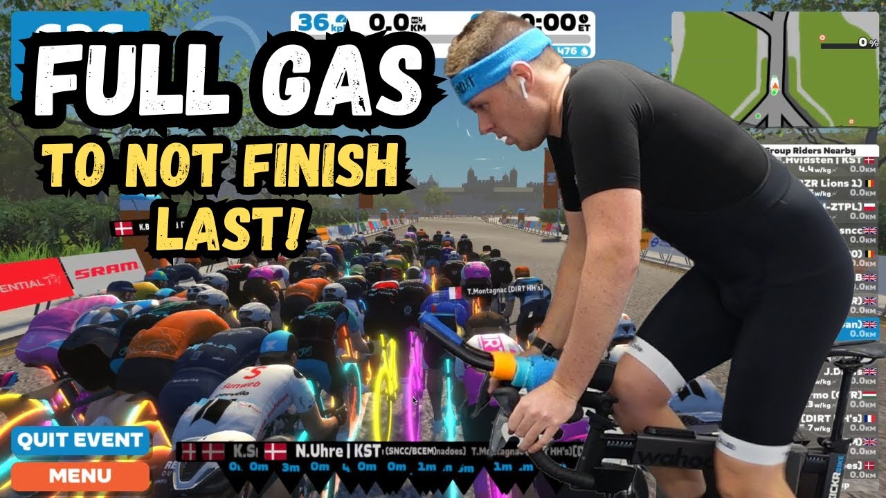 Full gas to not finish last b grade zwift racing youtube