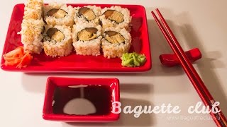 Роллы с лососем и японским омлетом (суши) Роллы с лососем и японским омлетом (суши)