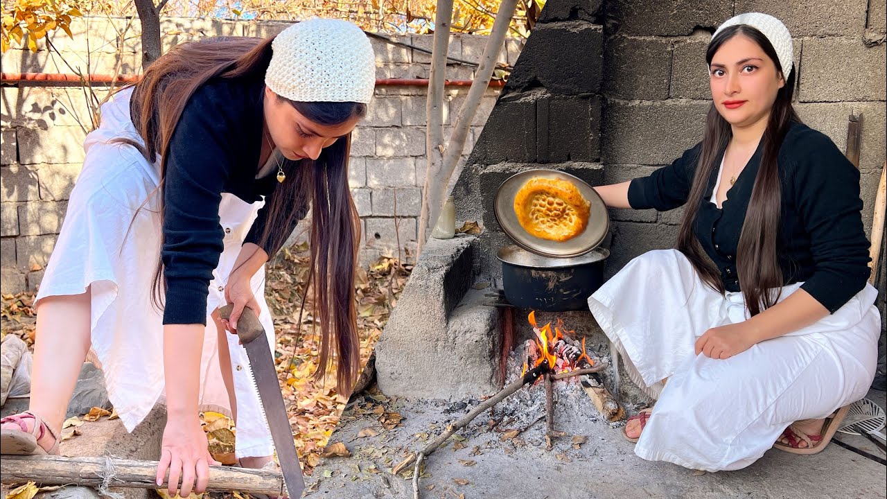 No Oven , No Stove ! Traditional Village Bread 🔥 | Village Life girl iran