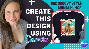 T-Shirt Design Tutorial For POD Using Canva: Groovy Evergreen Animal Humor