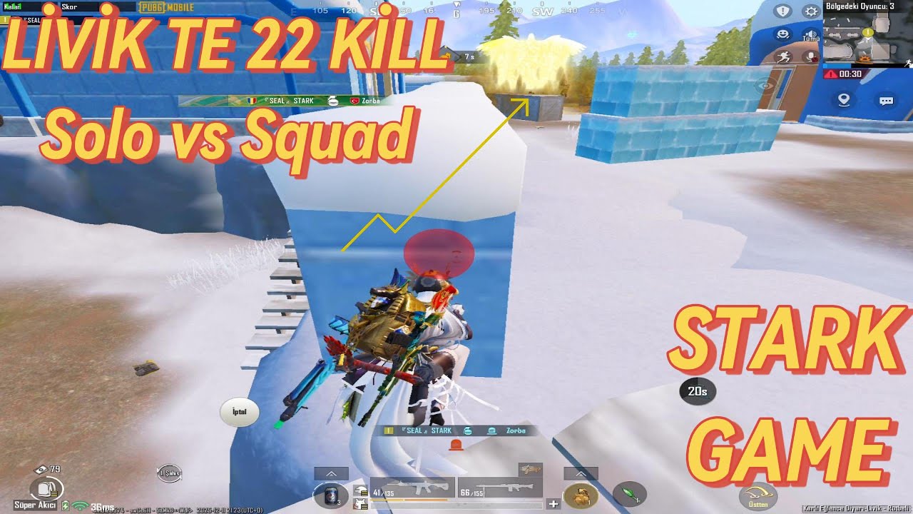 LİVİK İSTEYENLERE GELSİN  22 KİLL Solo vs Squad (STARK GAME )