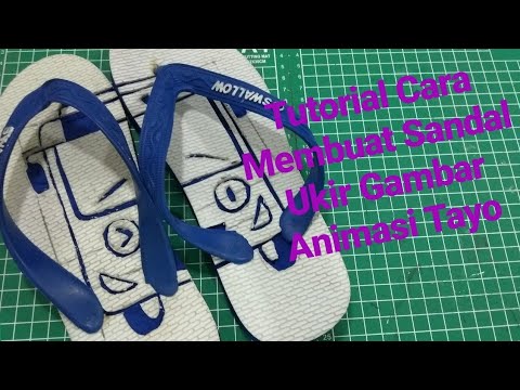 Cara Membuat Sandal  Jepit Ukir  Gambar Animasi kartun  Tayo 