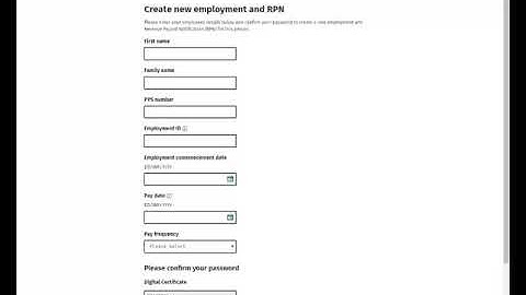 PAYE Modernisation - Submit payroll for a new employee by online form