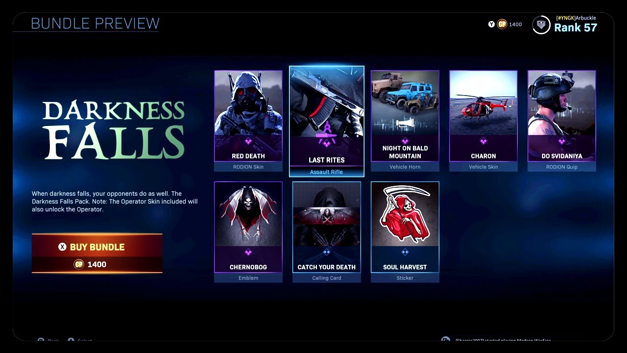 New Darkness Falls Bundle With New Blueprints New Bundle Full Details Modern Warfare Youtube