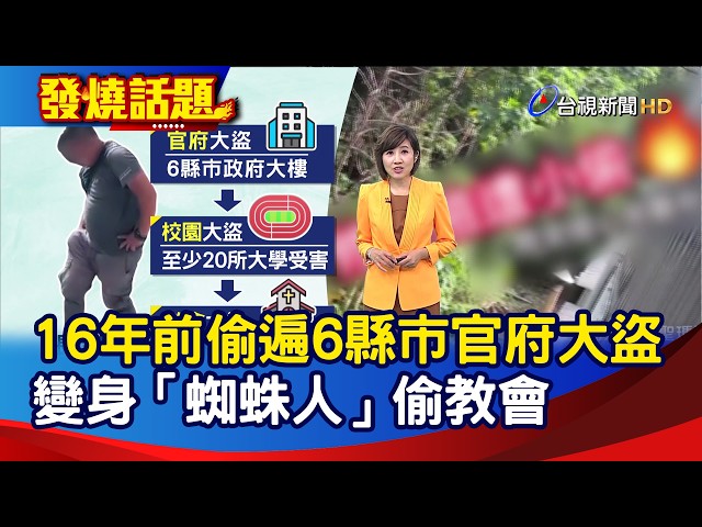 16年前偷遍6縣市官府大盜 變身「蜘蛛人」偷教會【發燒話題】-20260804