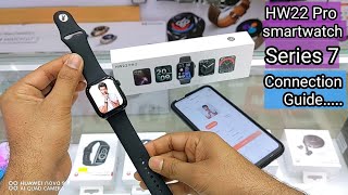 HW22 Pro Series 7 Smart Watch Unboxing | Features & Connection Guide | Add Custom Wallpaper | 🖼️💬