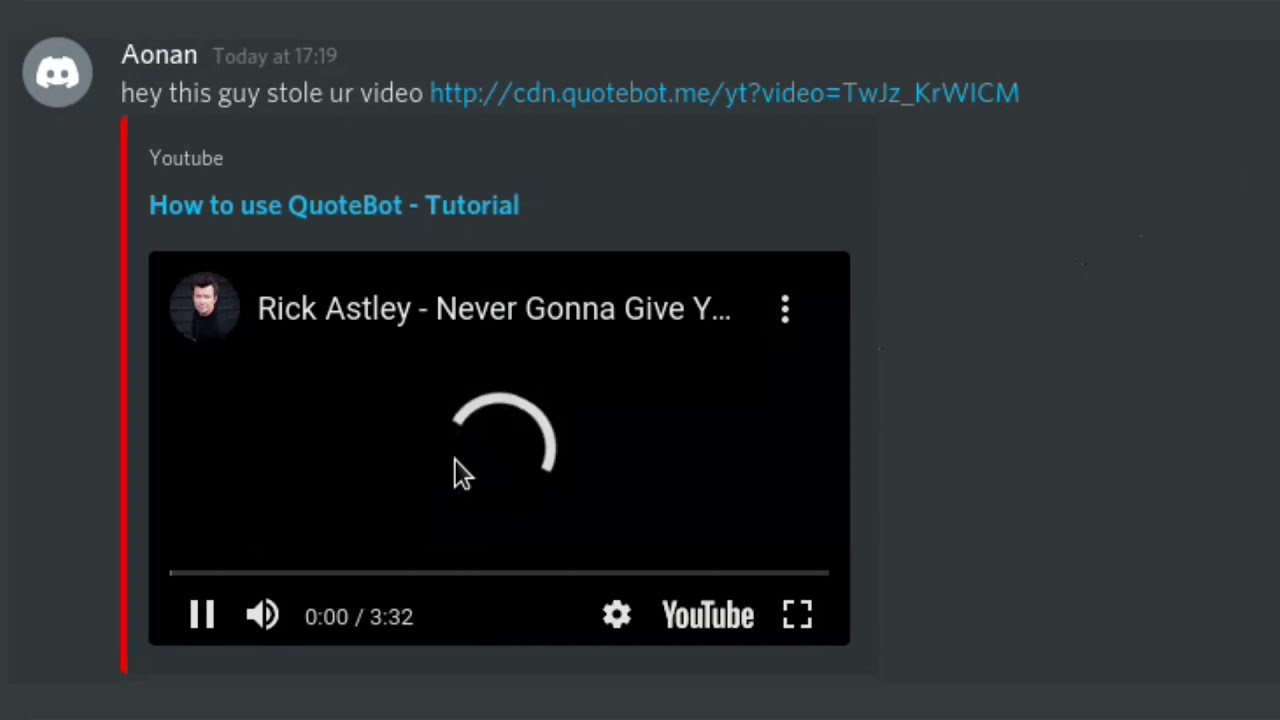 So I made my Discord bot a command that sends disguised rickrolls