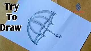 Umbrella Drawing ☂️//TRY To Draw An Umbrella//How To Draw an Umbrella Step by Step //Pencil Art⛱️