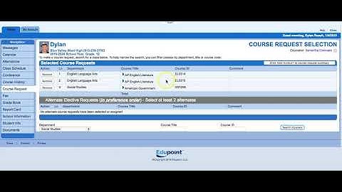 Entering Course Requests in BVW StudentVUE