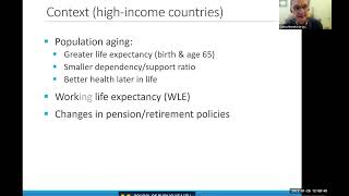 Explorations in work, retirement, and aging