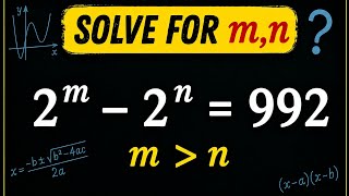 Bisakah Anda Menyelesaikan 2^m - 2^n = 992 | Seri Soal Aljabar