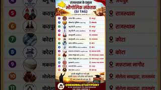 🔥 Rajasthan के GI Tag One Shot 🔥 1 मिनट में पूरा Revision 💯#Shorts #RajasthanGK #GITag #Exam2026#gk
