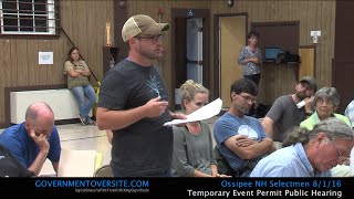 Ossipee NH Selectmen Event permit 8:1:16