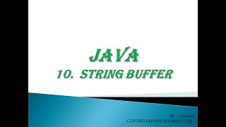 STRING BUFFER