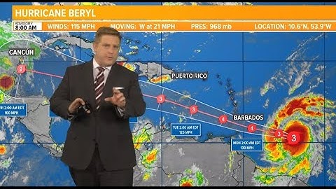 Beryl rapidly intensifies to a Major Hurricane