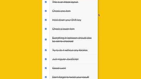 Hold Shift Check Checkboxes by Dane